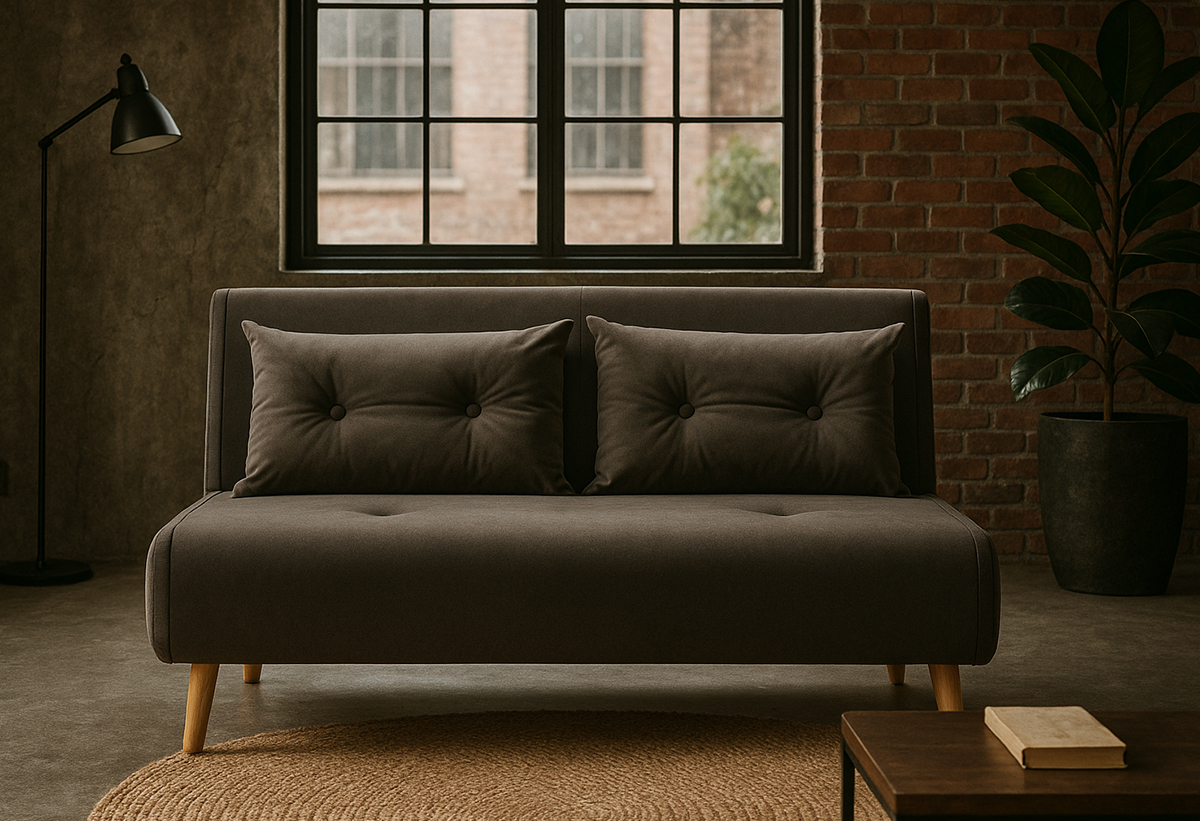  Απεικονίζεται ο καναπές-κρεβάτι ανοιχτός.